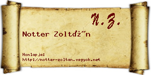 Notter Zoltán névjegykártya