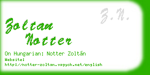 zoltan notter business card