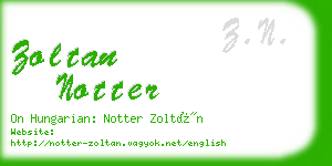 zoltan notter business card
